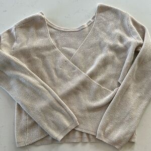 medium pink rose cropped top with wrap back